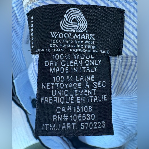 NWT Kirkland, size 38x30, men’s 100% Wool, Made in Italy black dress pants - Picture 8 of 8